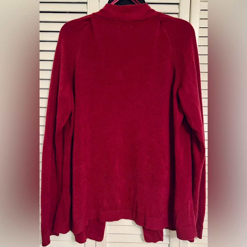 Croft & Barrow Women’s Ruby Colored Cardigan Sweater Jacket SO soft & comfy - Picture 11 of 14